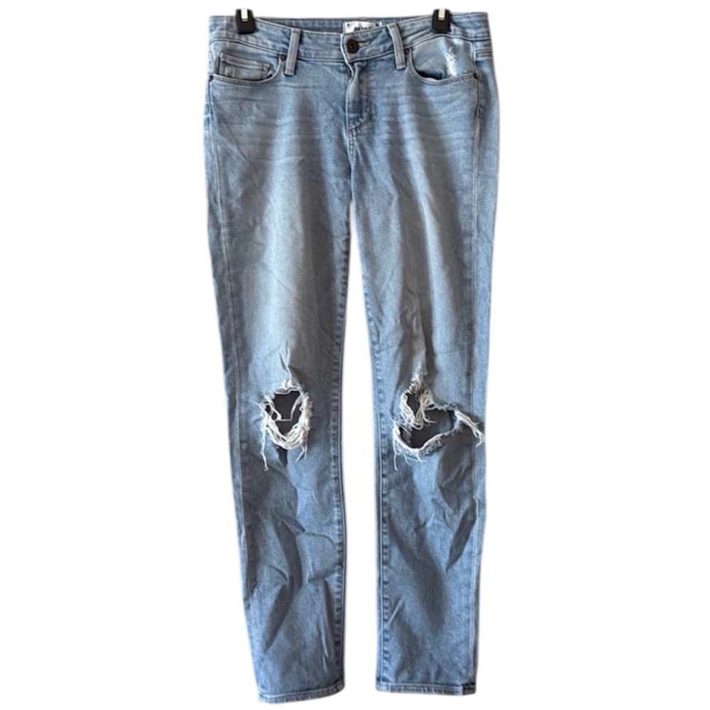 Paige Women’s Skyline Ankle Peg Distressed Blue Light Wash denim Jeans Size 28